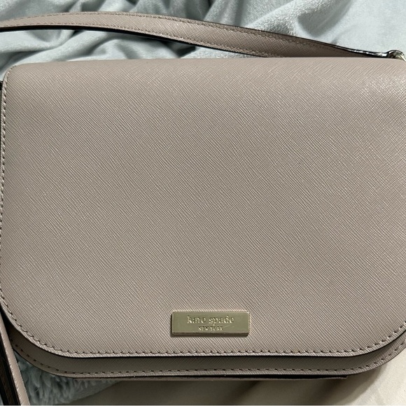 -SOLD-Kate Spade Emmie Flap Pebbled Leather Crossbody Bag Rose Smoke K8215 - Picture 13 of 15